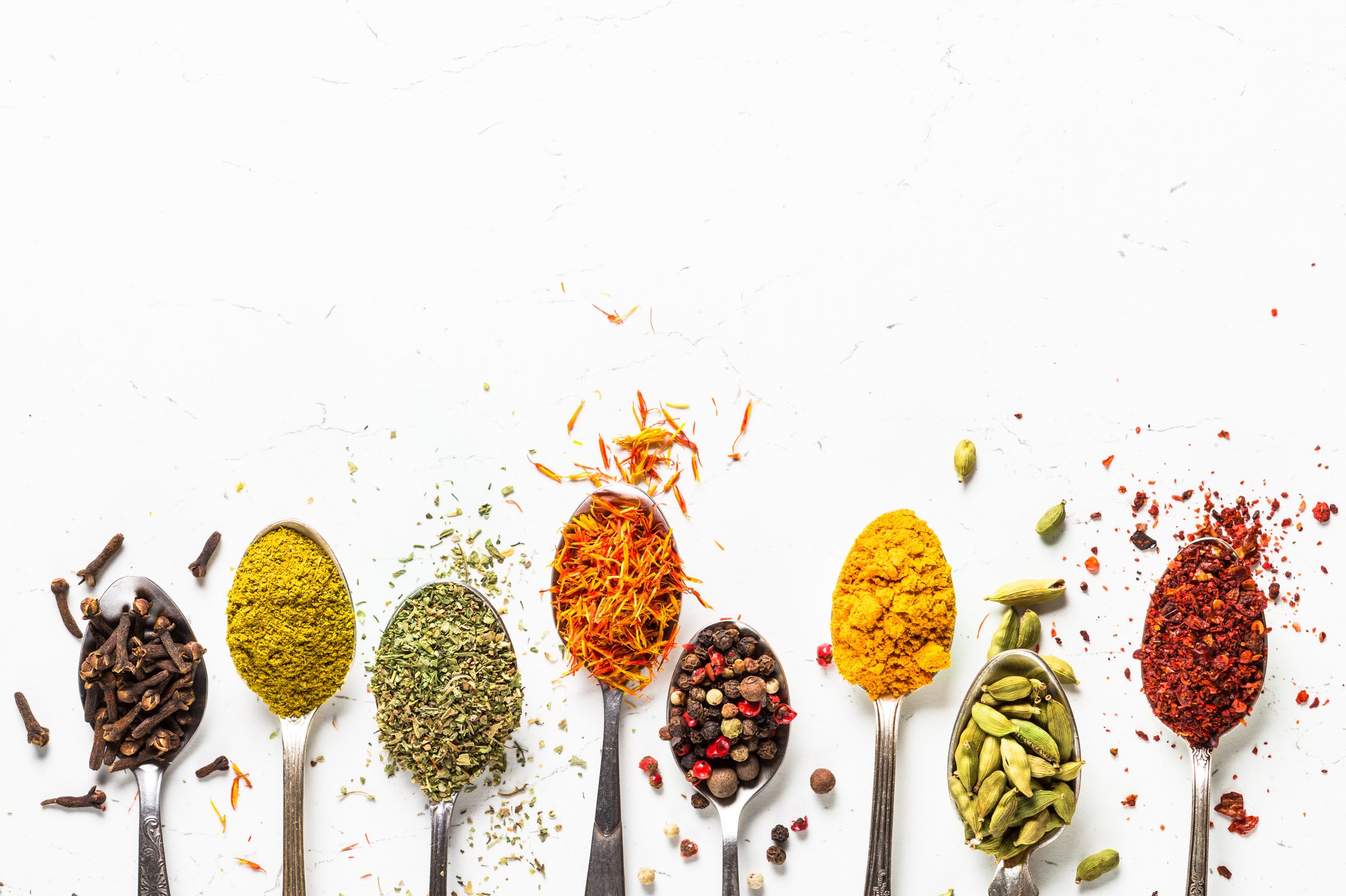 Indian Spices in Spoons